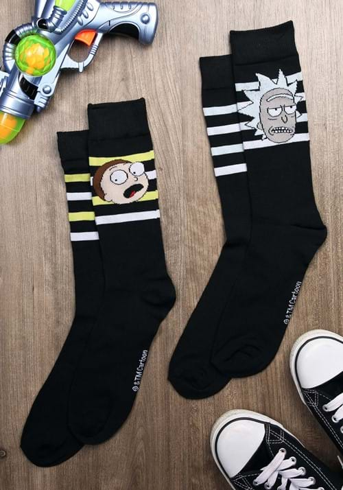 Mens 2 Pack Black Rick and Morty Socks