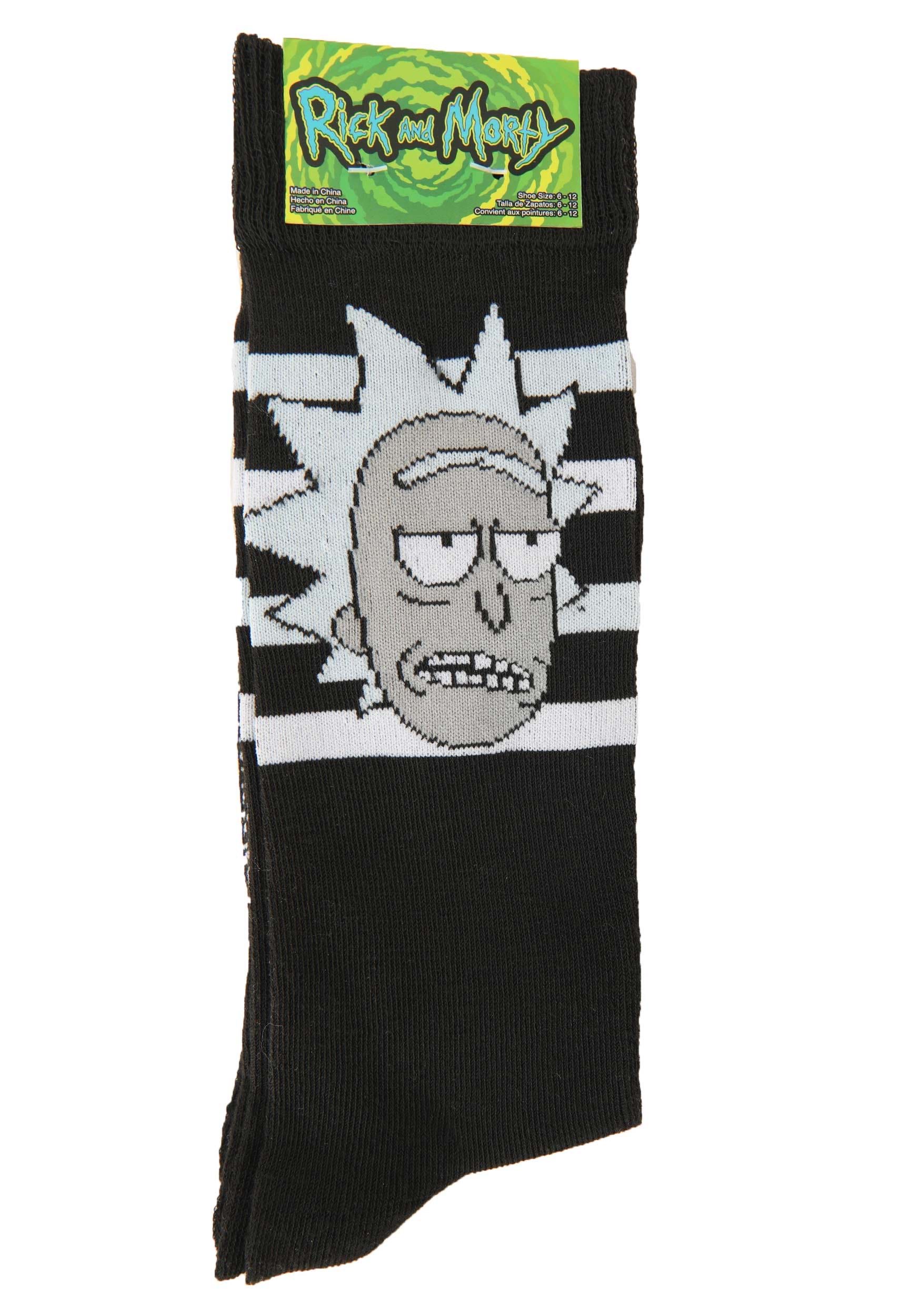Mens Black Rick and Morty Socks 2 Pack