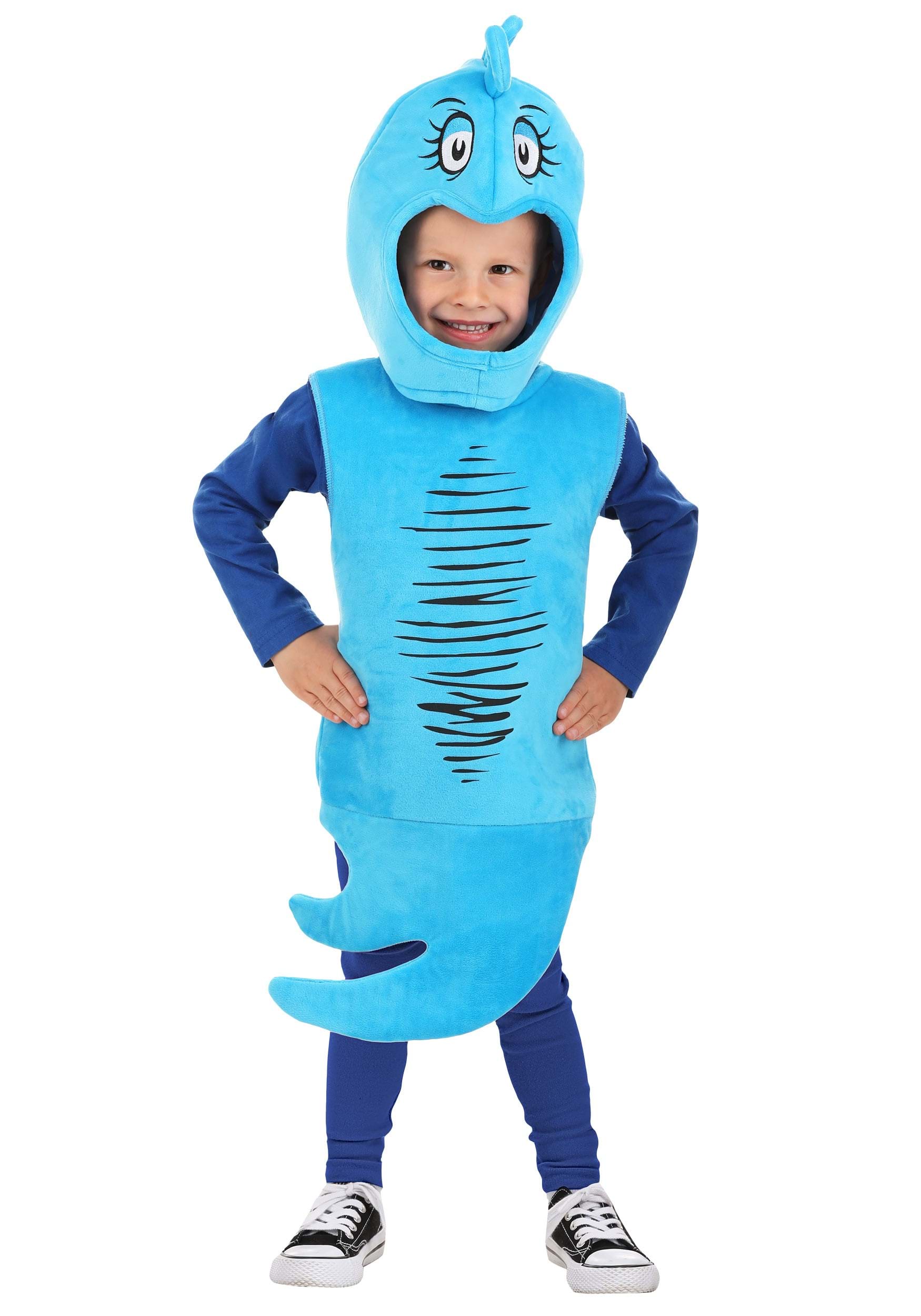 Photos - Fancy Dress Toddler FUN Costumes  Dr. Seuss Blue Fish Costume Black/Blue EL400632 