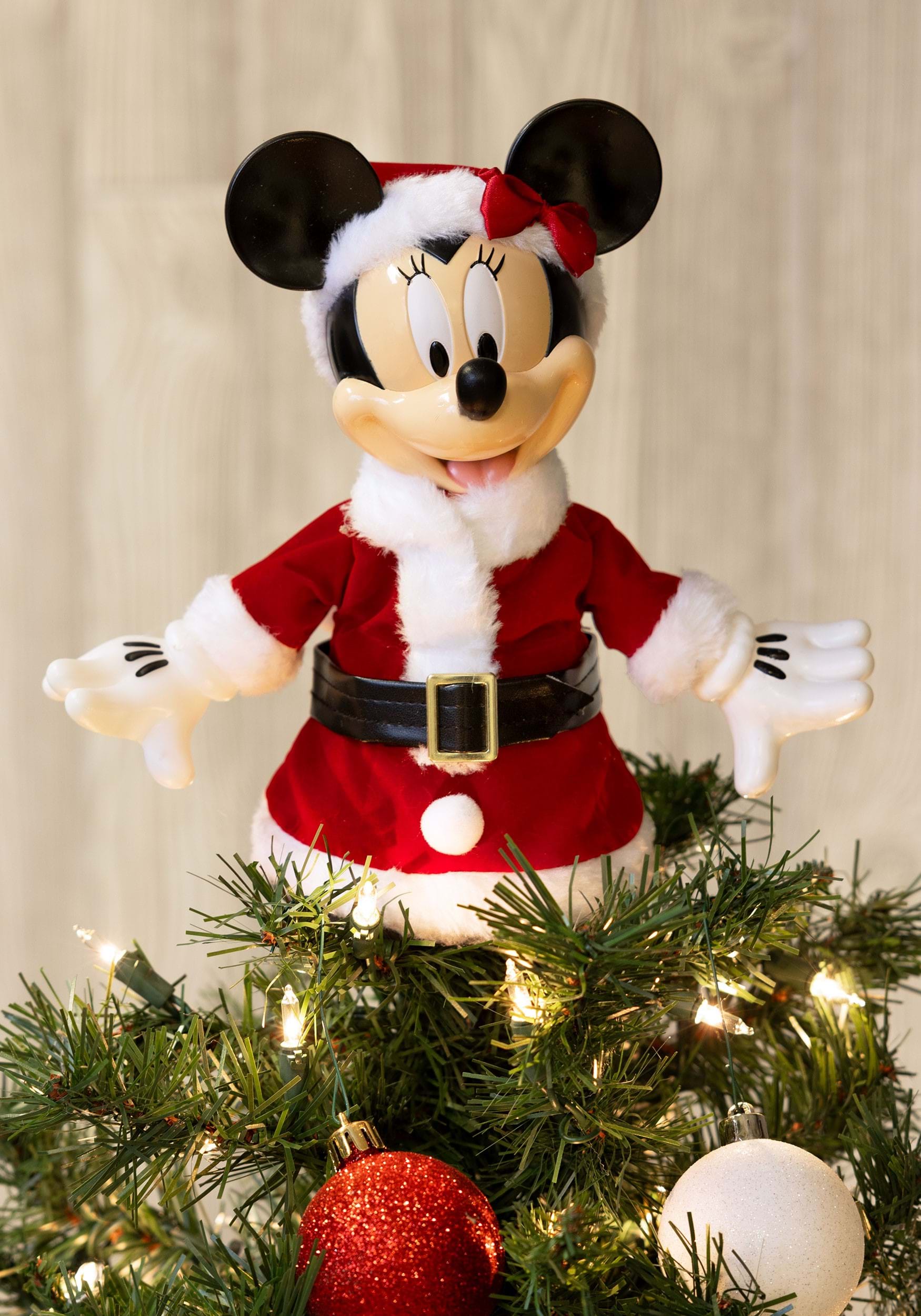 8 1/2-Inch Minnie Mouse Christmas Treetopper | Christmas Decorations