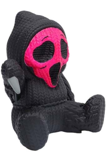 Fluorescent Pink Ghost Face Handmade By Robots Figure