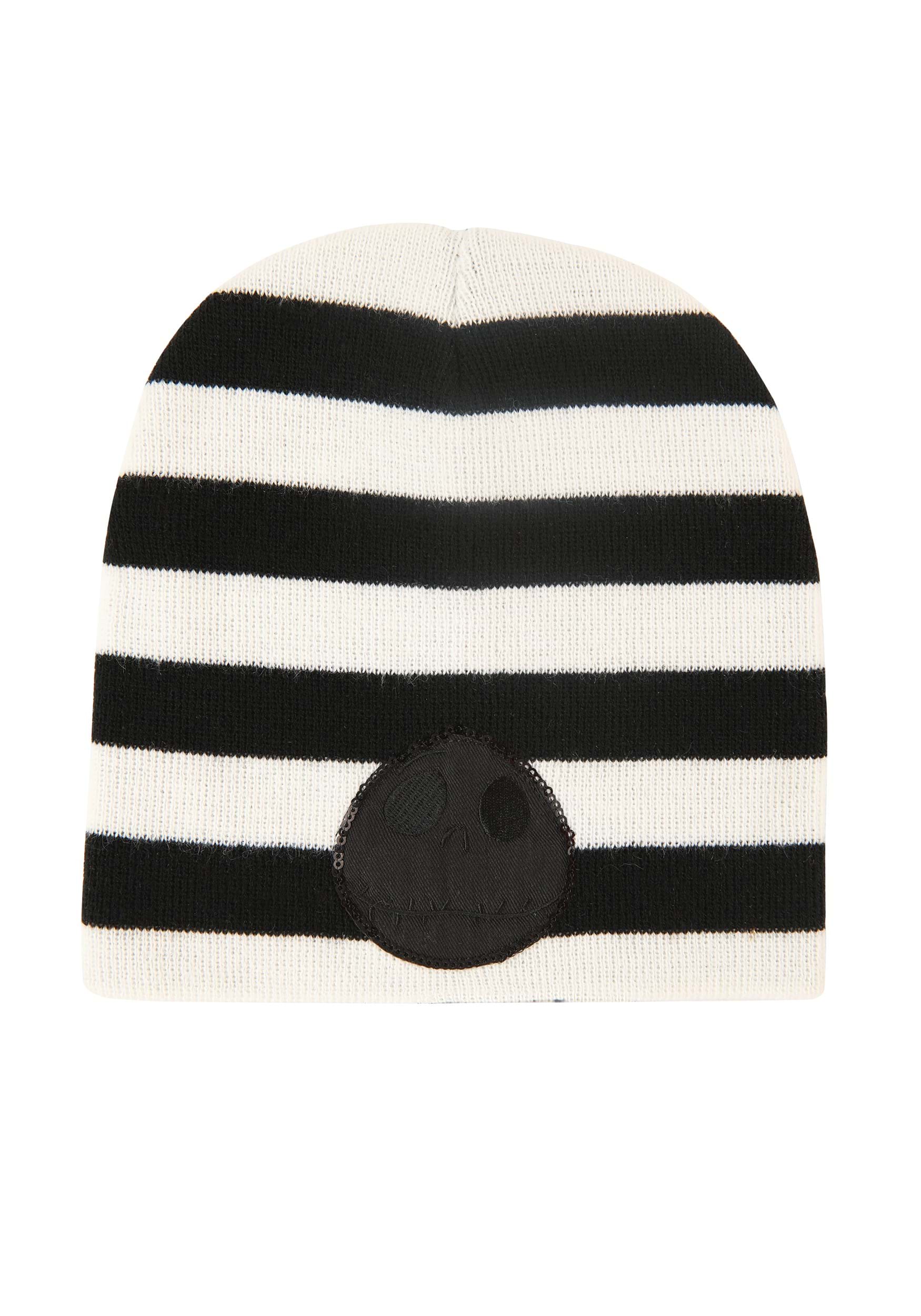 Nightmare Before Christmas Sequin Striped Adult Knit Hat