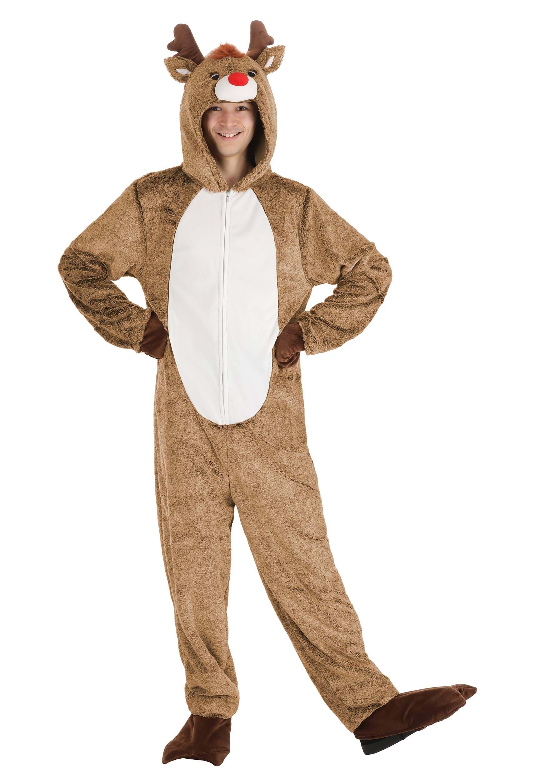 Plush Reindeer Costume for Adults