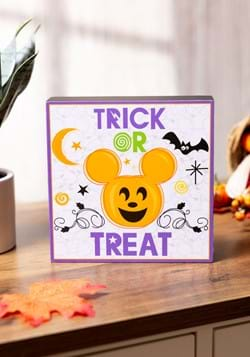 Disney Halloween Mickey Pumpkin Trick or Treat Wood Box Sign