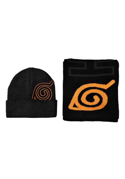 Naruto Hidden Leaf Village Beanie Scarf Combo