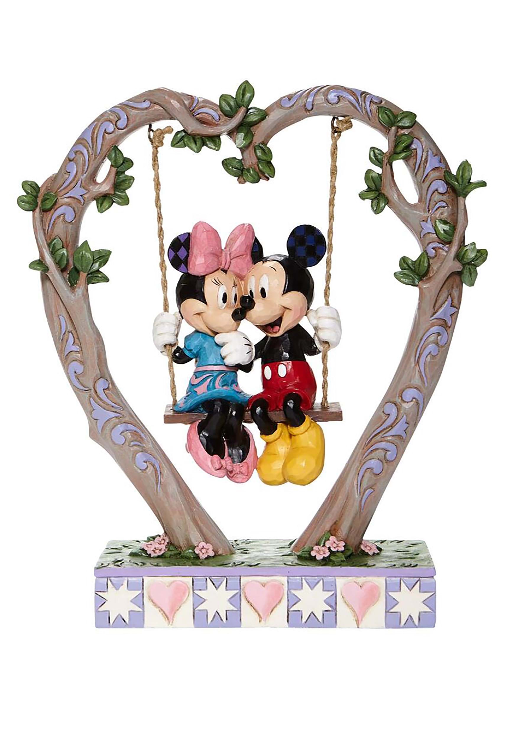 Jim Shore Mickey Mouse and Minnie Mouse Sweethearts on Swing Statue