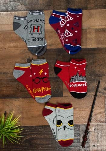 Harry Potter Hogwarts 5 Pair Ankle Socks-2
