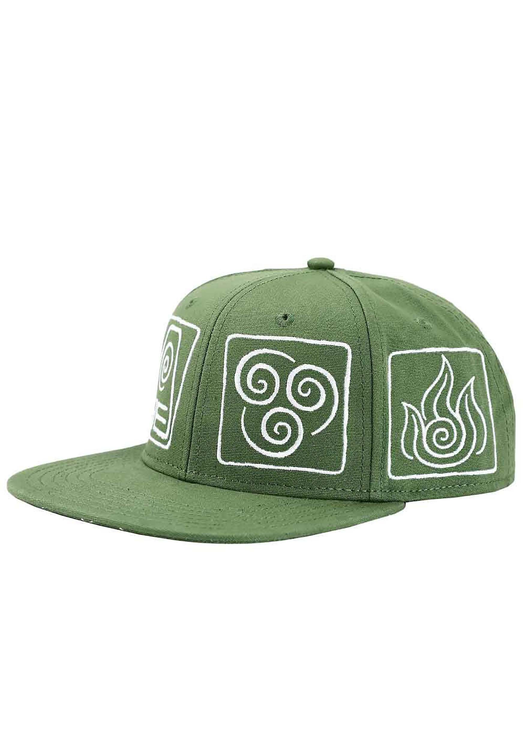 Elemental Symbols Avatar The Last Airbender Flat Bill Snapback Hat