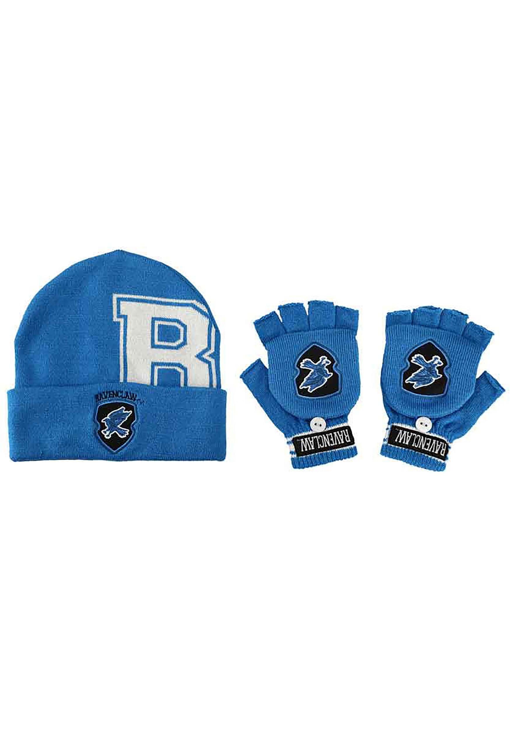 Ravenclaw Harry Potter Beanie & Fingerless Gloves with Mitten Flap Set
