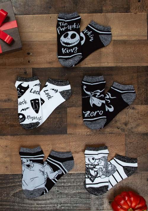 THE NIGHTMARE BEFORE CHRISTMAS 5 PAIR ANKLE SOCKS-0