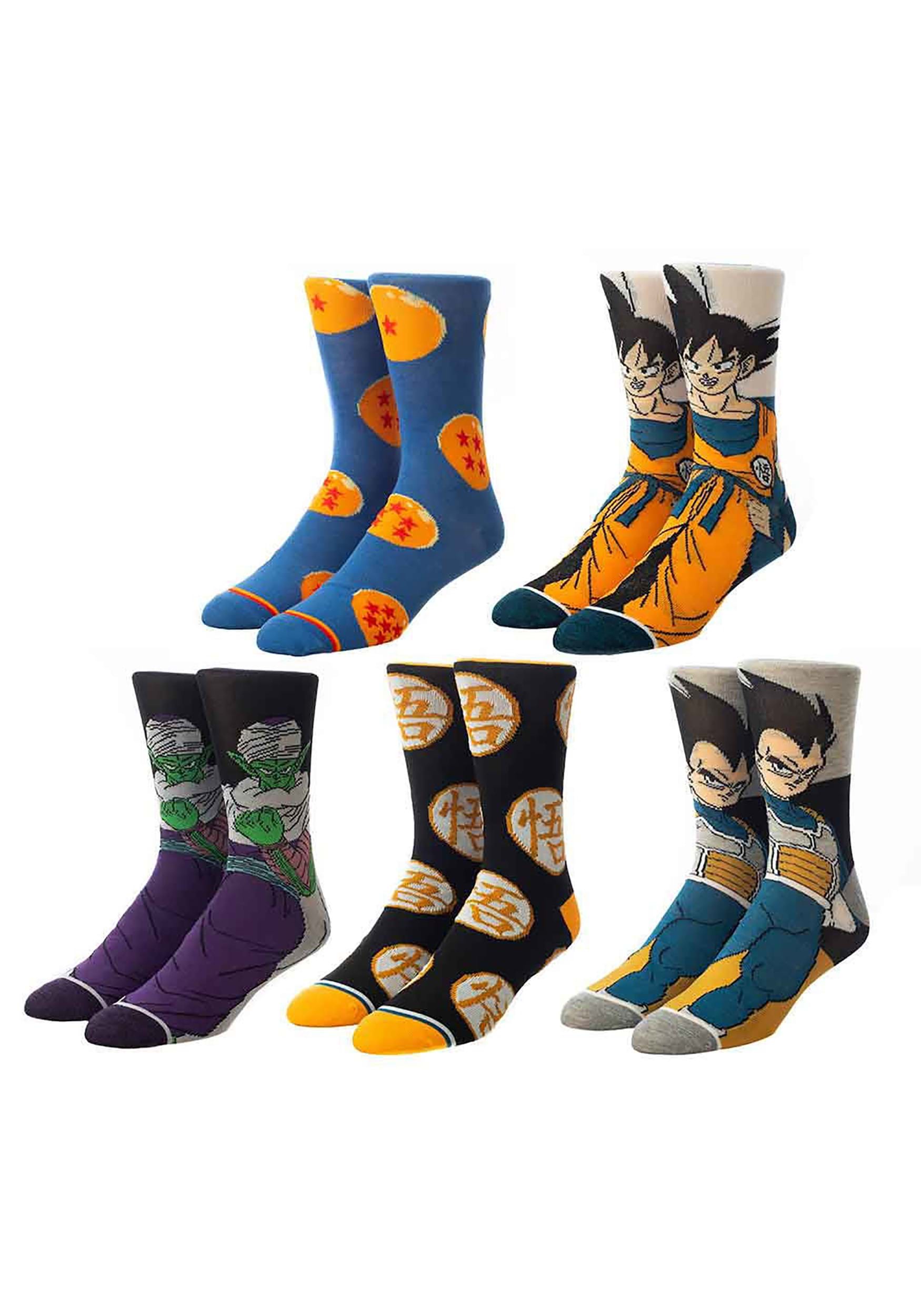 Dragon Ball Z 5 Pack Character Crew Socks