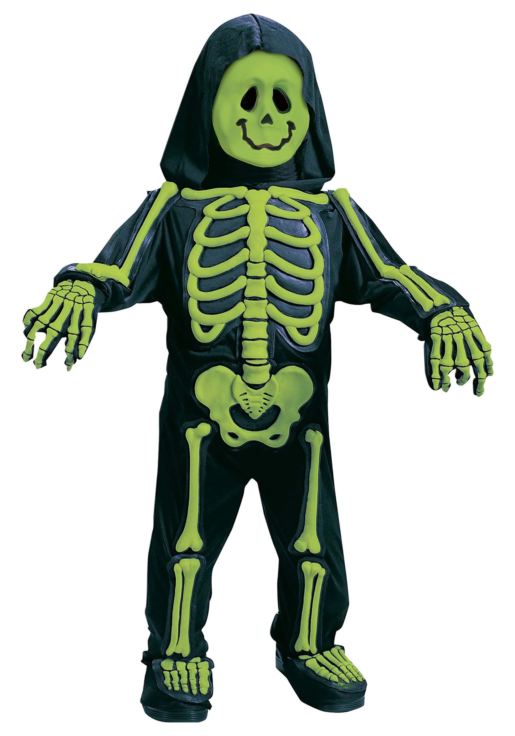 Photos - Fancy Dress Fun World Green Skeleton Costume for Toddlers Black/Green FU1523G