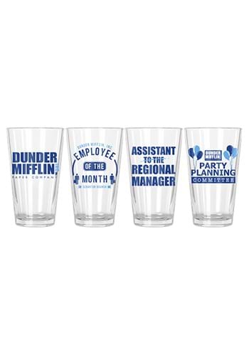 The Office Dunder Mifflin 4pc Clear Glass Set
