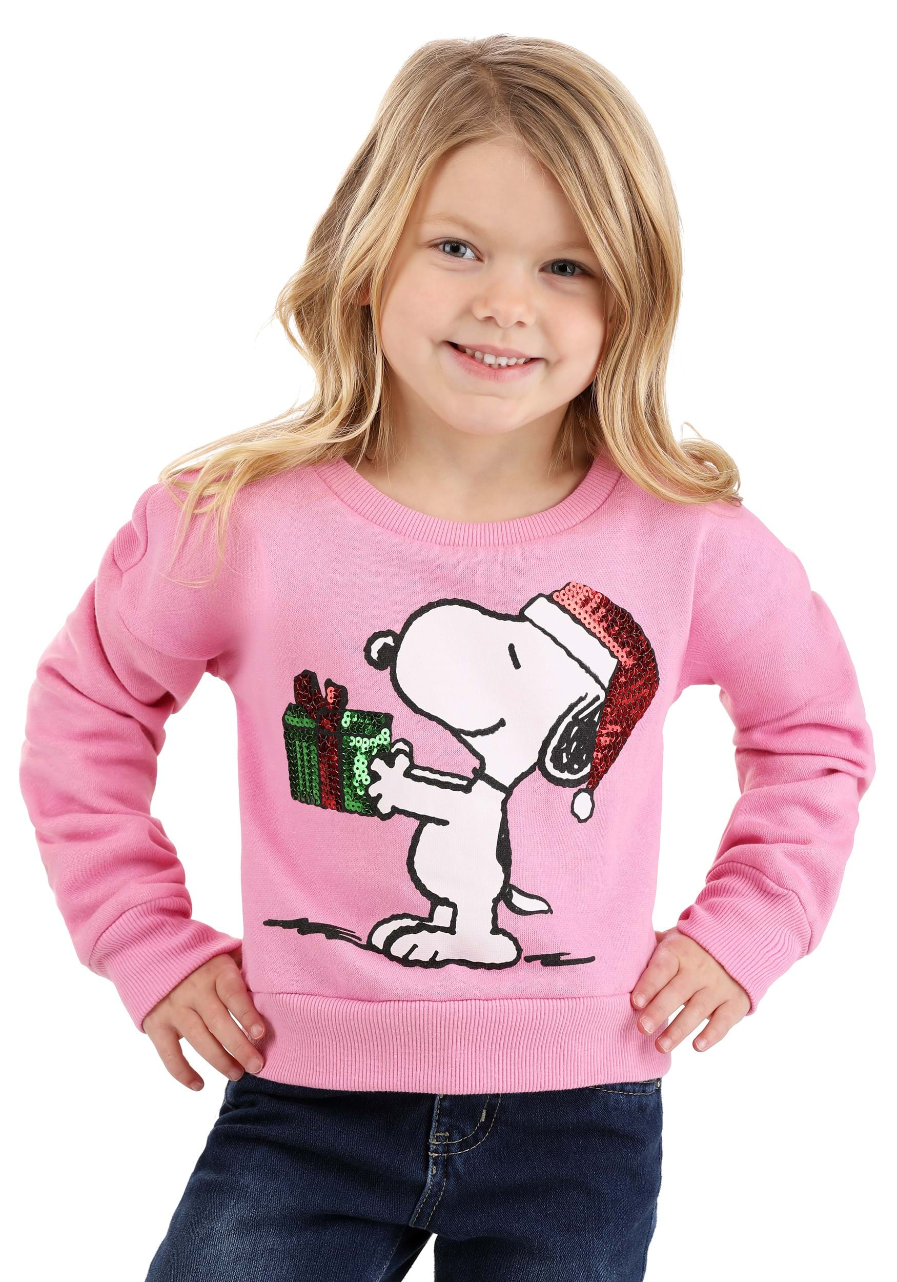 Holiday Snoopy Girls Sequin Sweatshirt