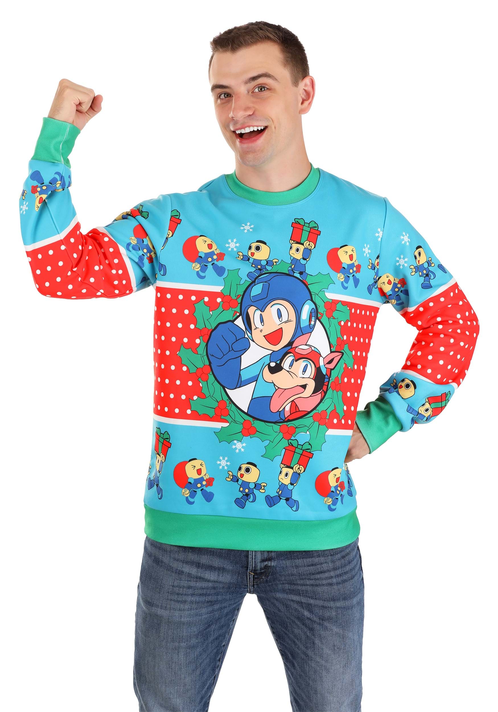 Mega Man Adult Christmas Sweater