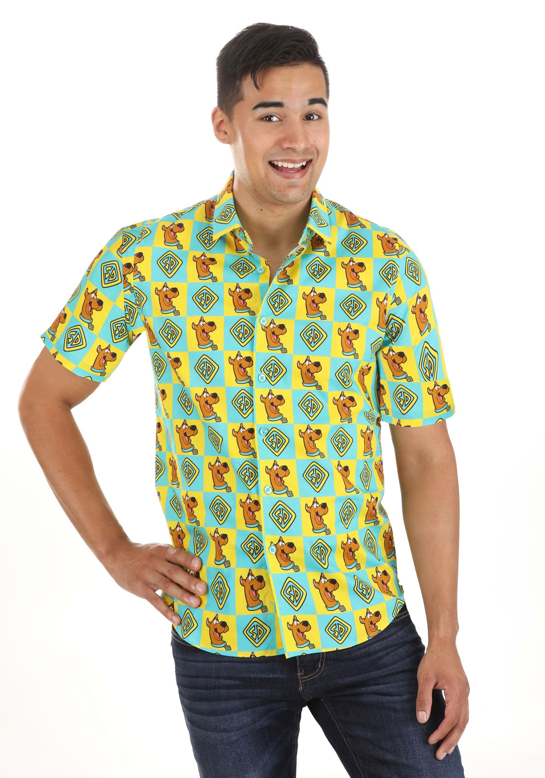 Adult Scooby Doo Collar Shirt For Men , Scooby Doo Apparel