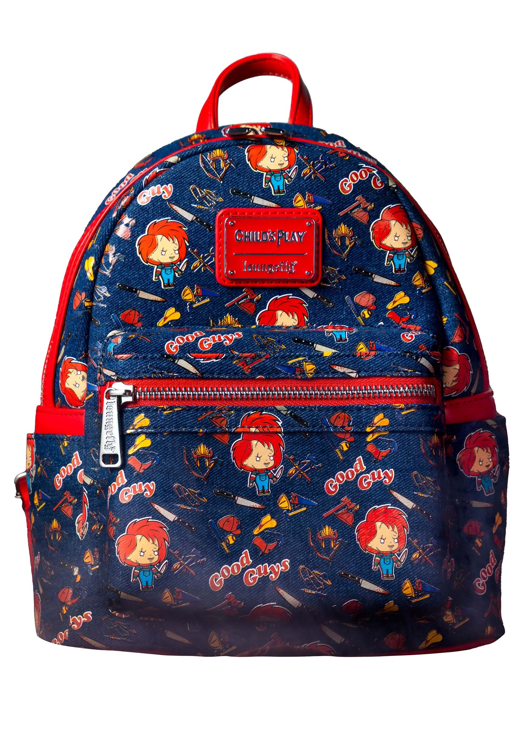 Loungefly Denim AOP Chucky Mini Backpack