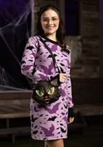 Women's Black and Purple Bats Sweater Dress Alt 2