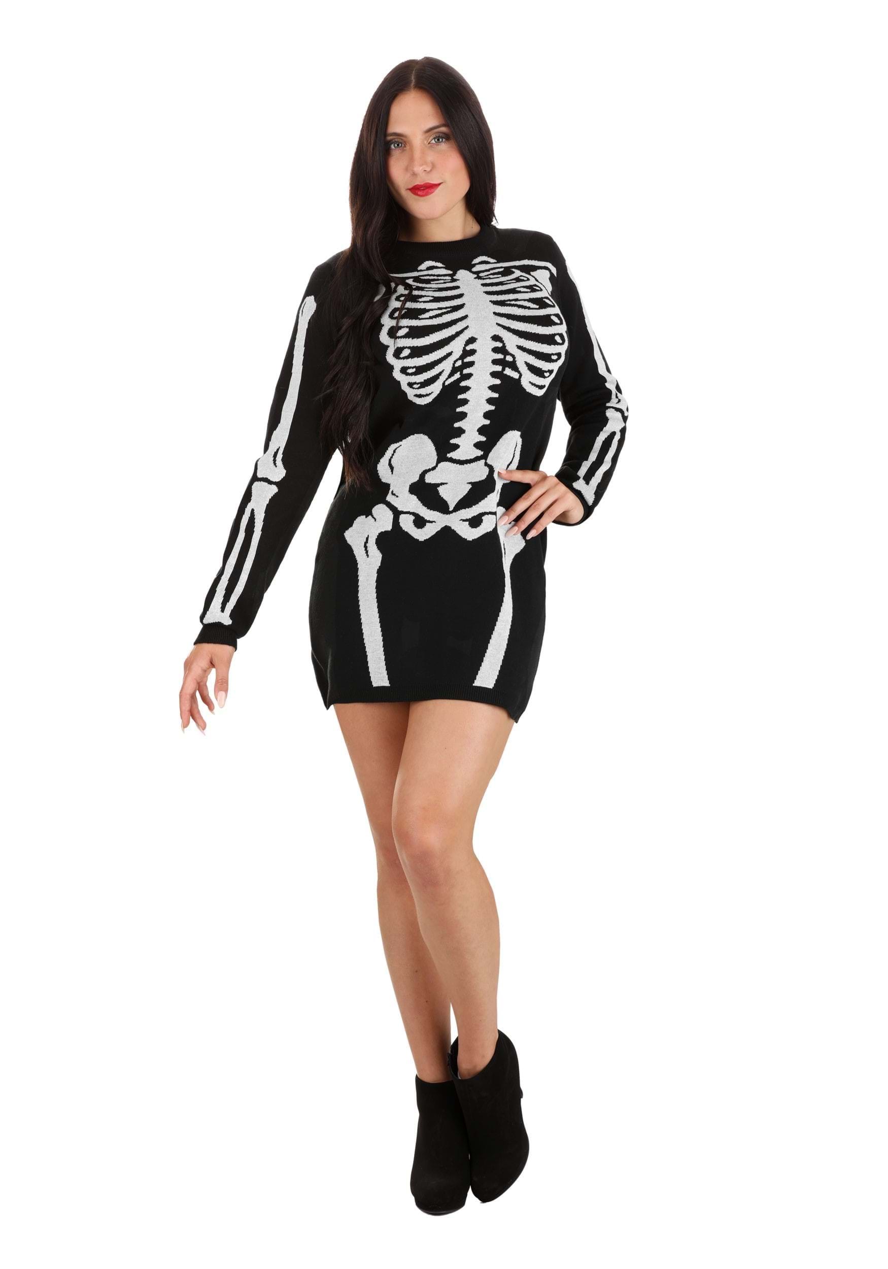 Adult Skeleton Loose Fit Sweater Dress | Skeleton Apparel