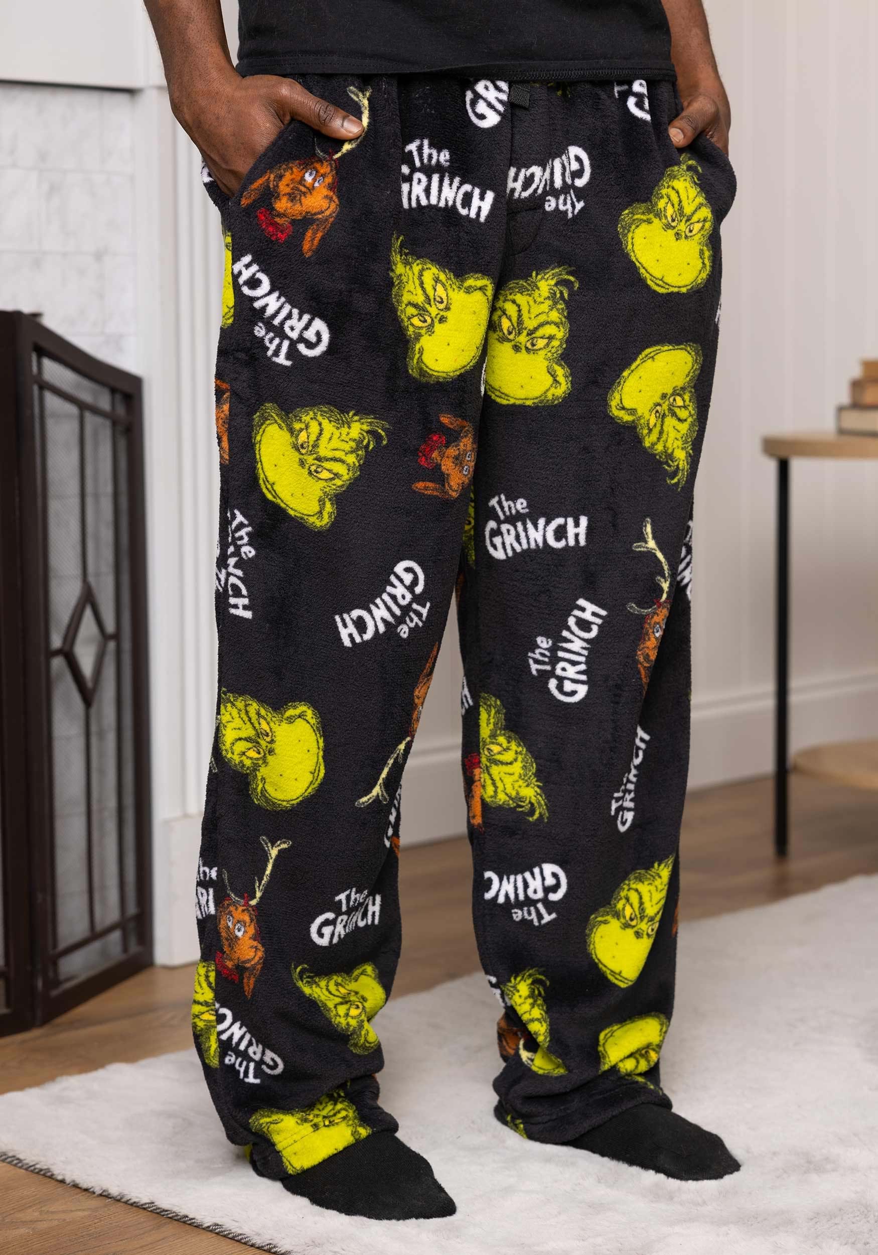 Grinch & Max Plush Mens Sleep Pants
