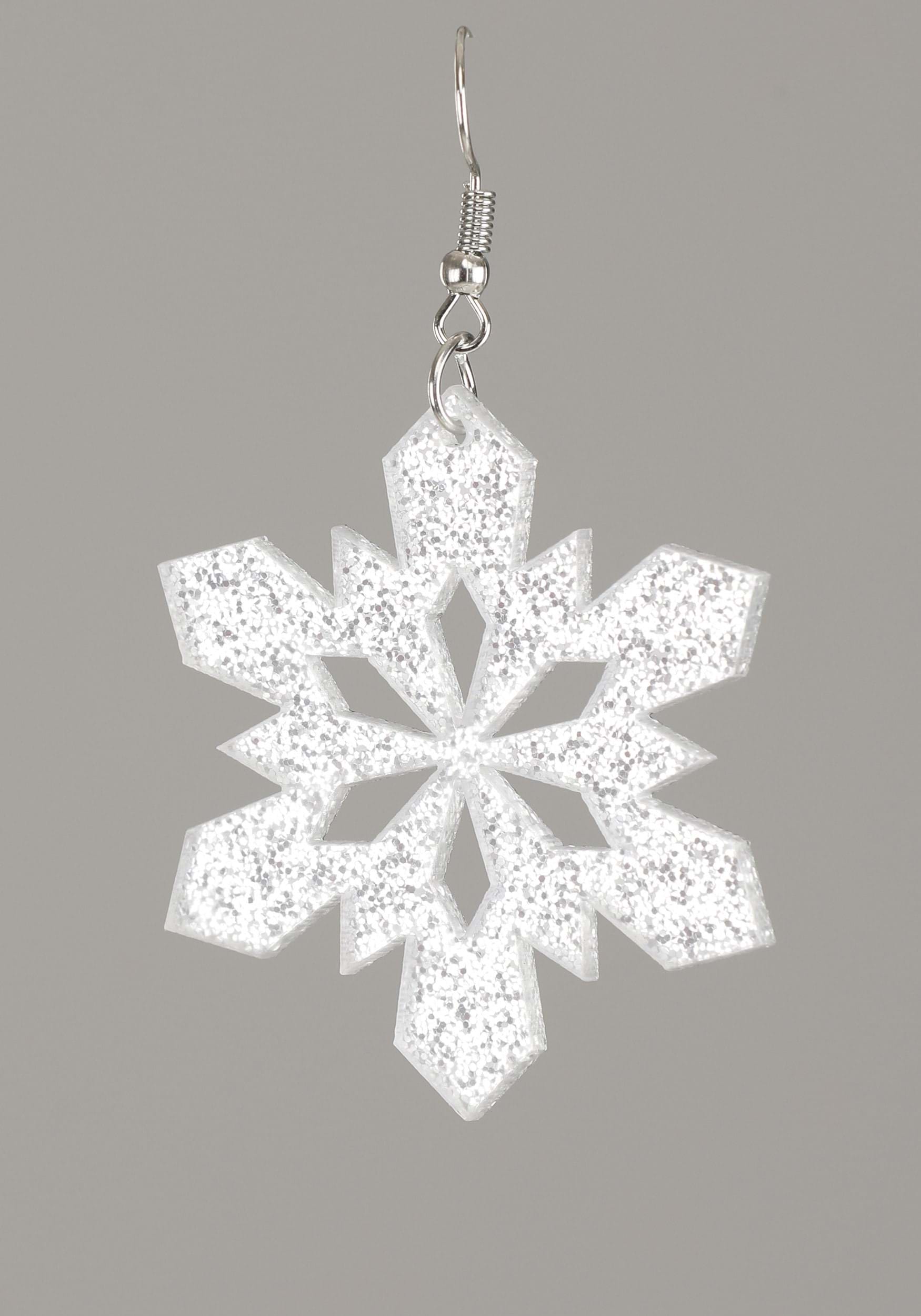 Glitter Snowflake Lucite Earring