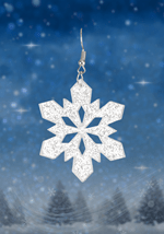 Lucite Glitter Snowflake Earring