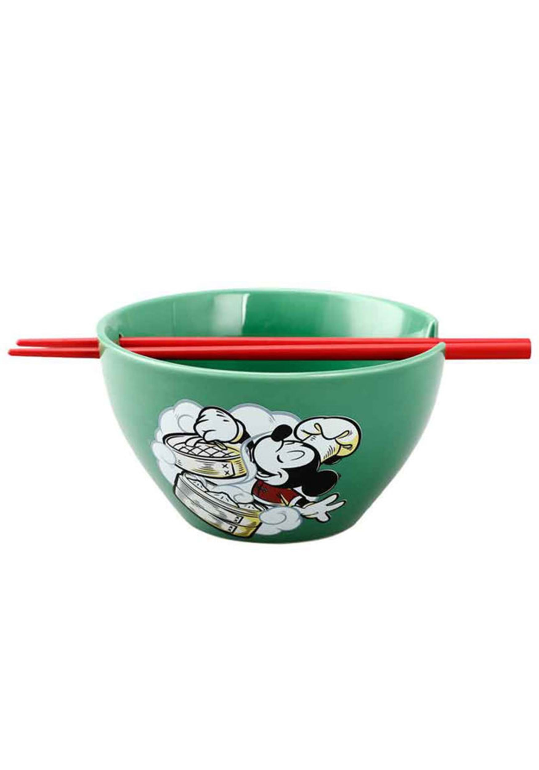 Mickey Mouse Ceramic Ramen Bowl with Chopsticks