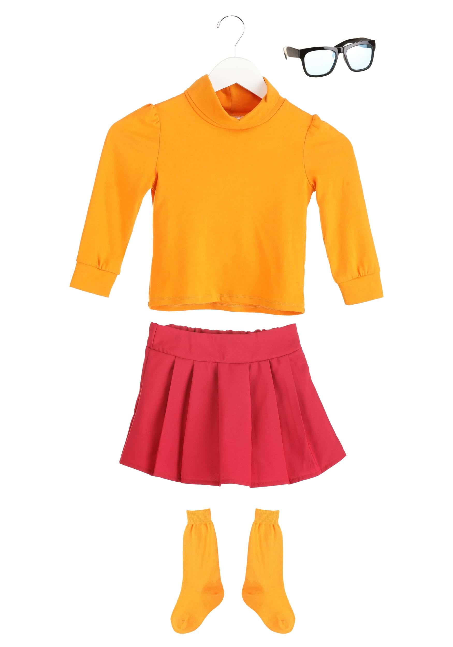 Sexy adult Velma scooby doo mini skirt costume