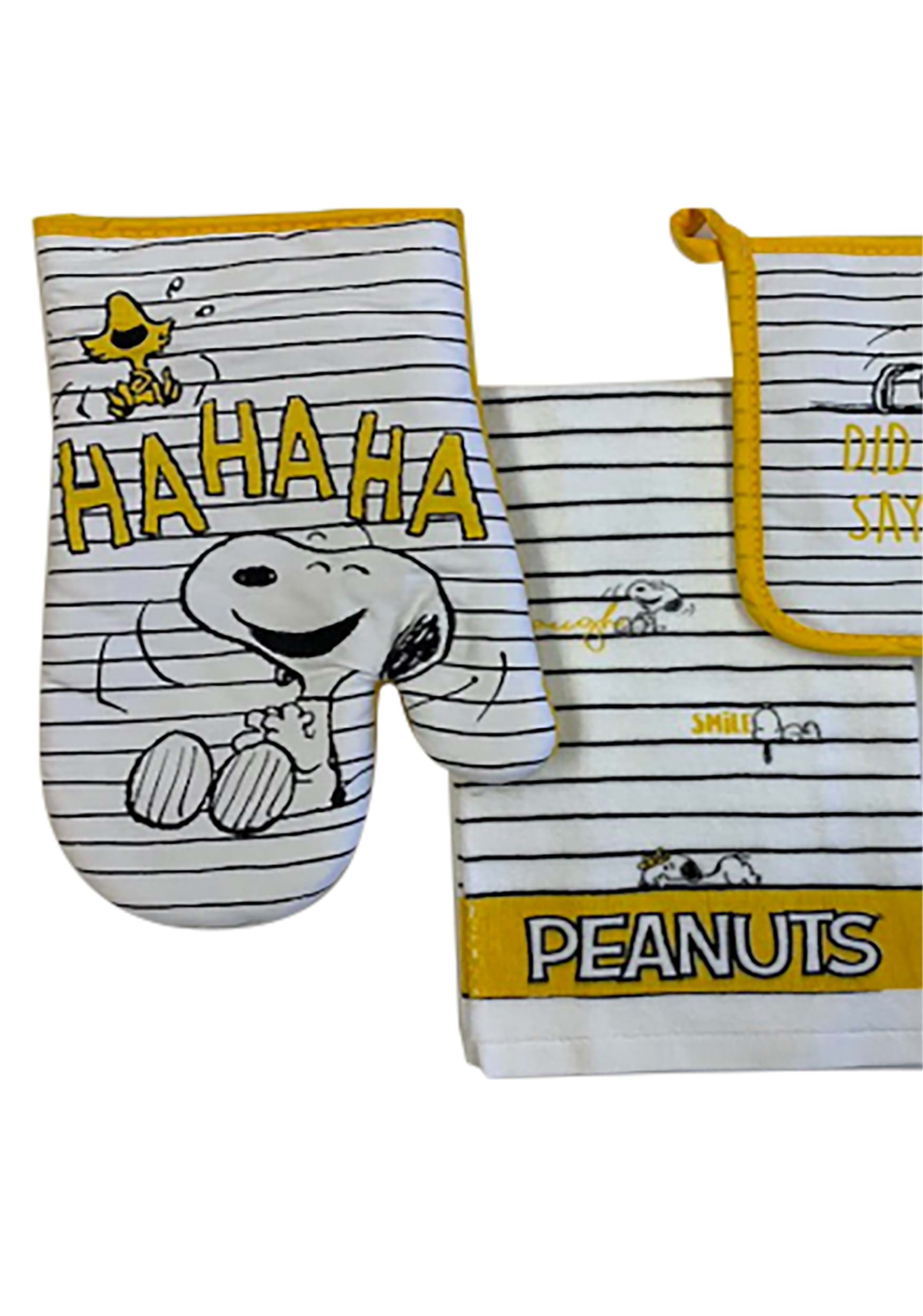 Peanuts Ha Ha Mitt and Kitchen Towel Textile Set