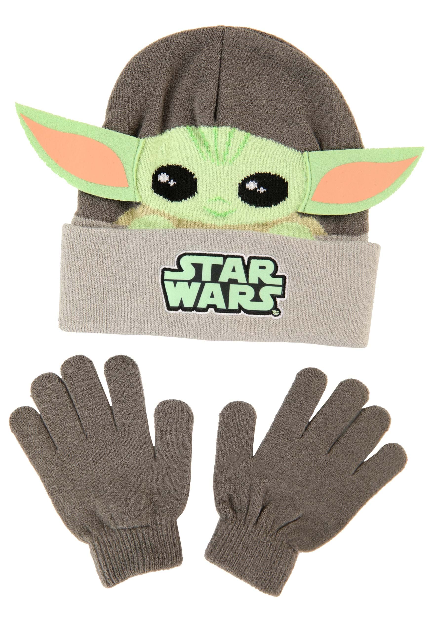Supermarked ugyldig lommelygter Baby Yoda 3D Ears Cuff Hat and Gloves Set for Boys