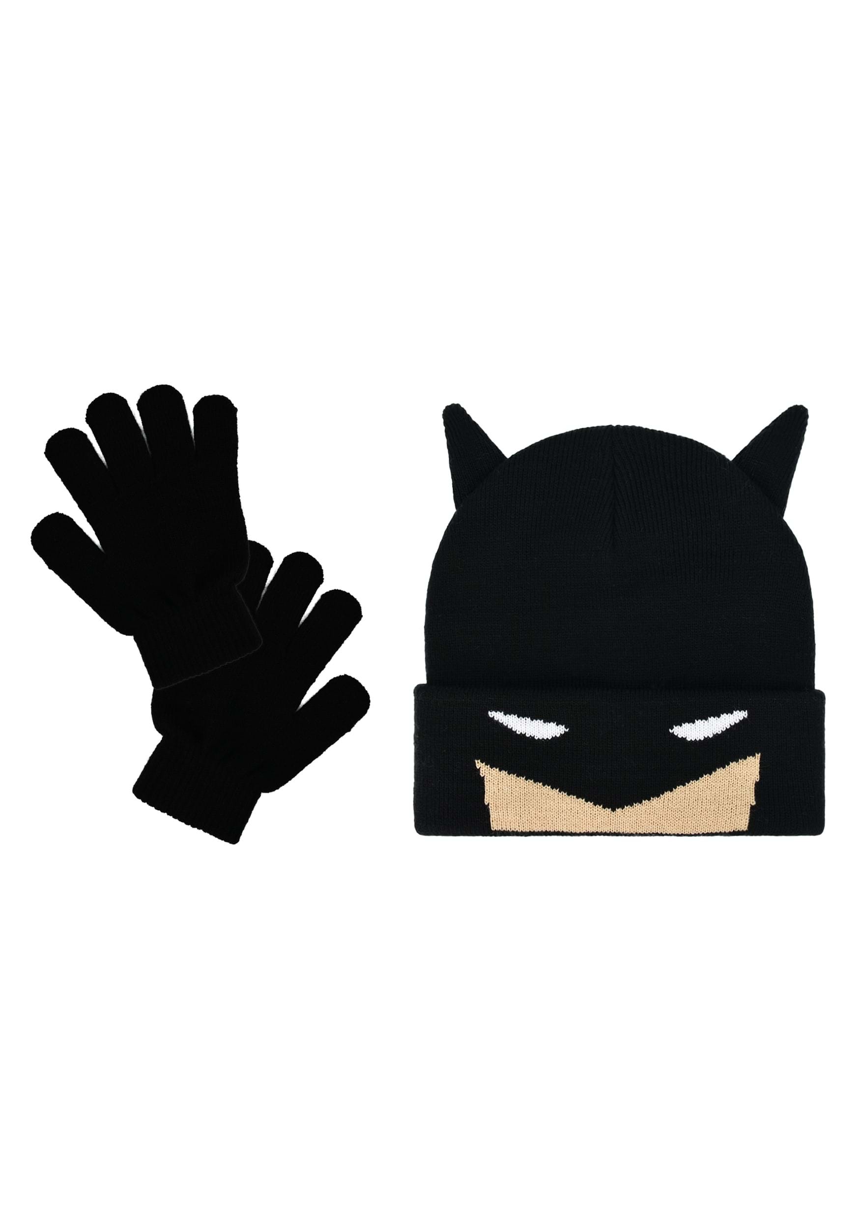 Batman Boys Cuff Hat and Gloves Set