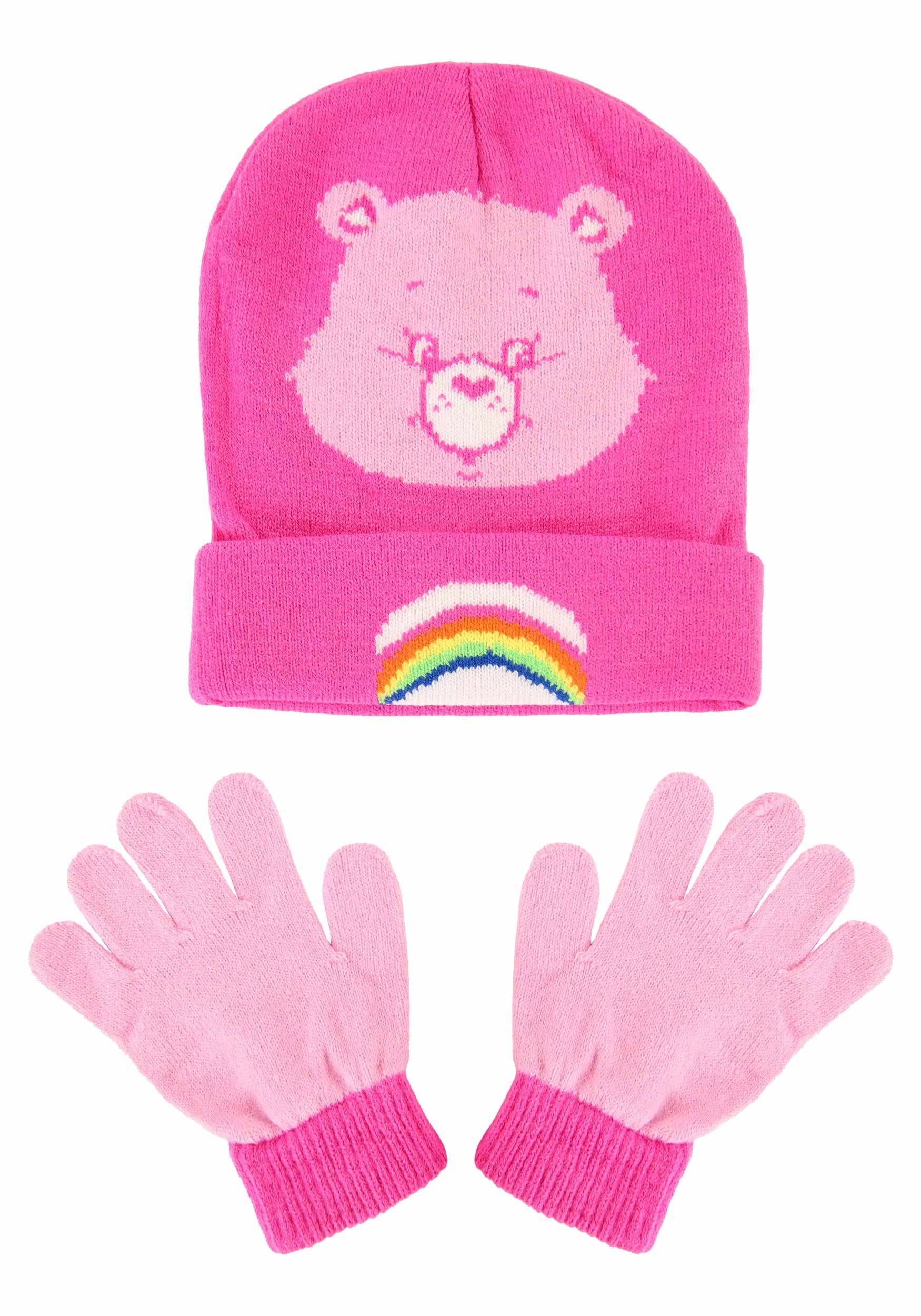 Kids Care Bear Cuffed Hat and Gloves Set