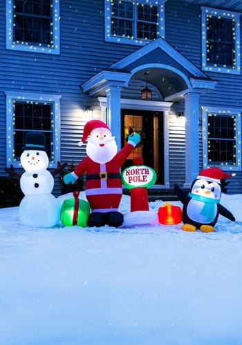 North Pole Holiday Scene Inflatable Decoration