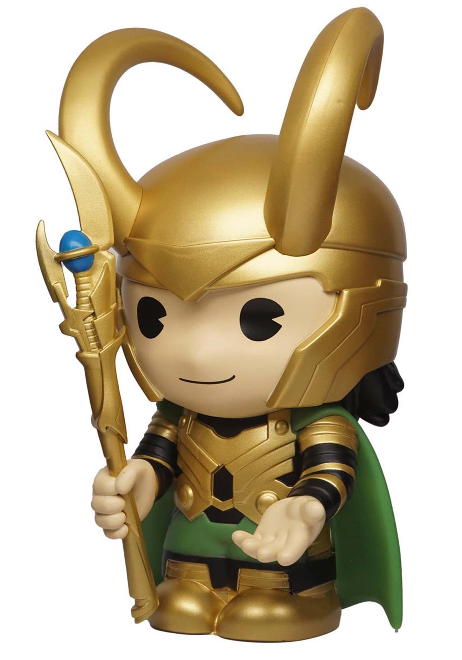 Loki Molded Bust Bank Figure Coin Bank Marvel Universe 
