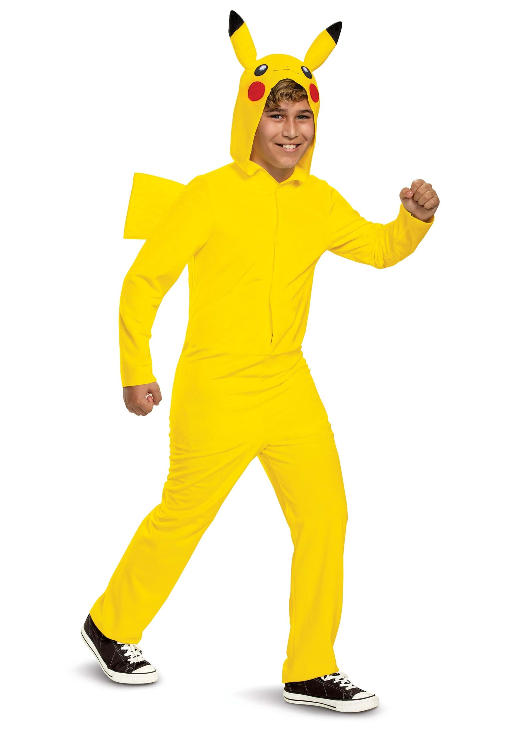 4 Piece Set Anime Pokemon Movie Cosplay Costume Pikachu Costume