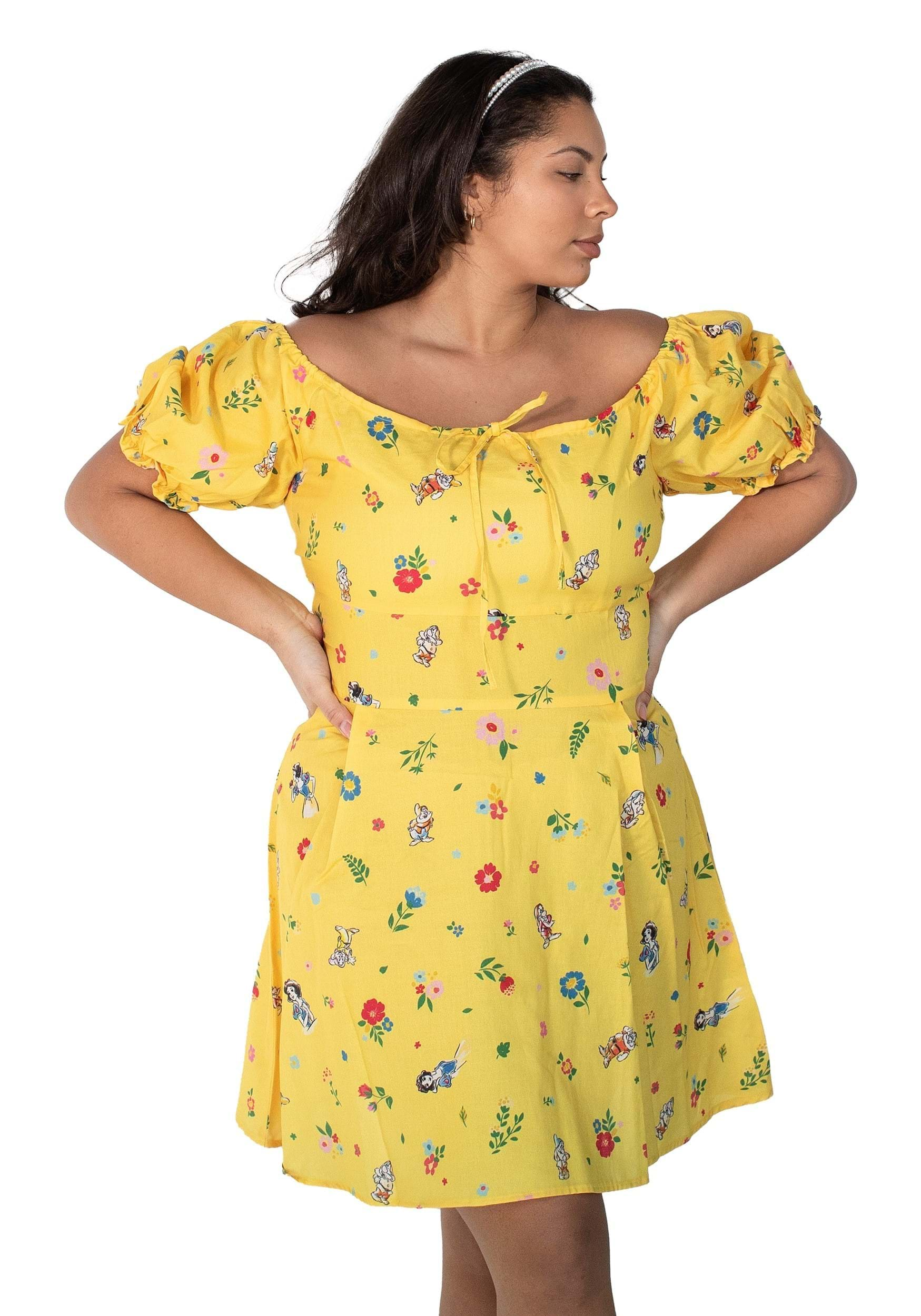 Womens Snow White Puffy Sleeve Cakeworthy Dress