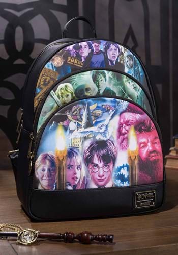 Harry Potter Trilogy Triple Pocket Loungefly Mini Backpack