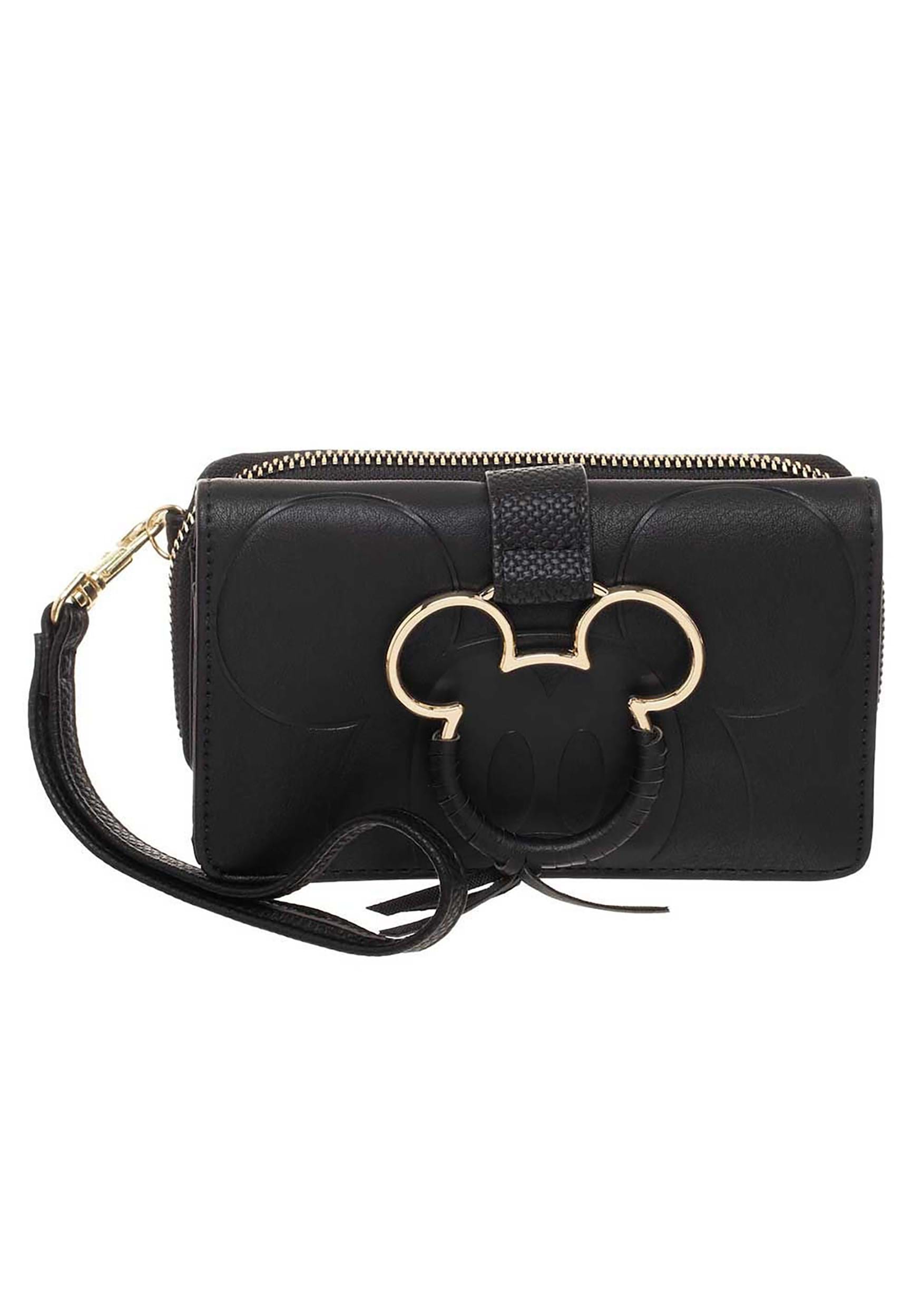 Disney Mickey Mouse Gold Metal Charm Wallet Wristlet