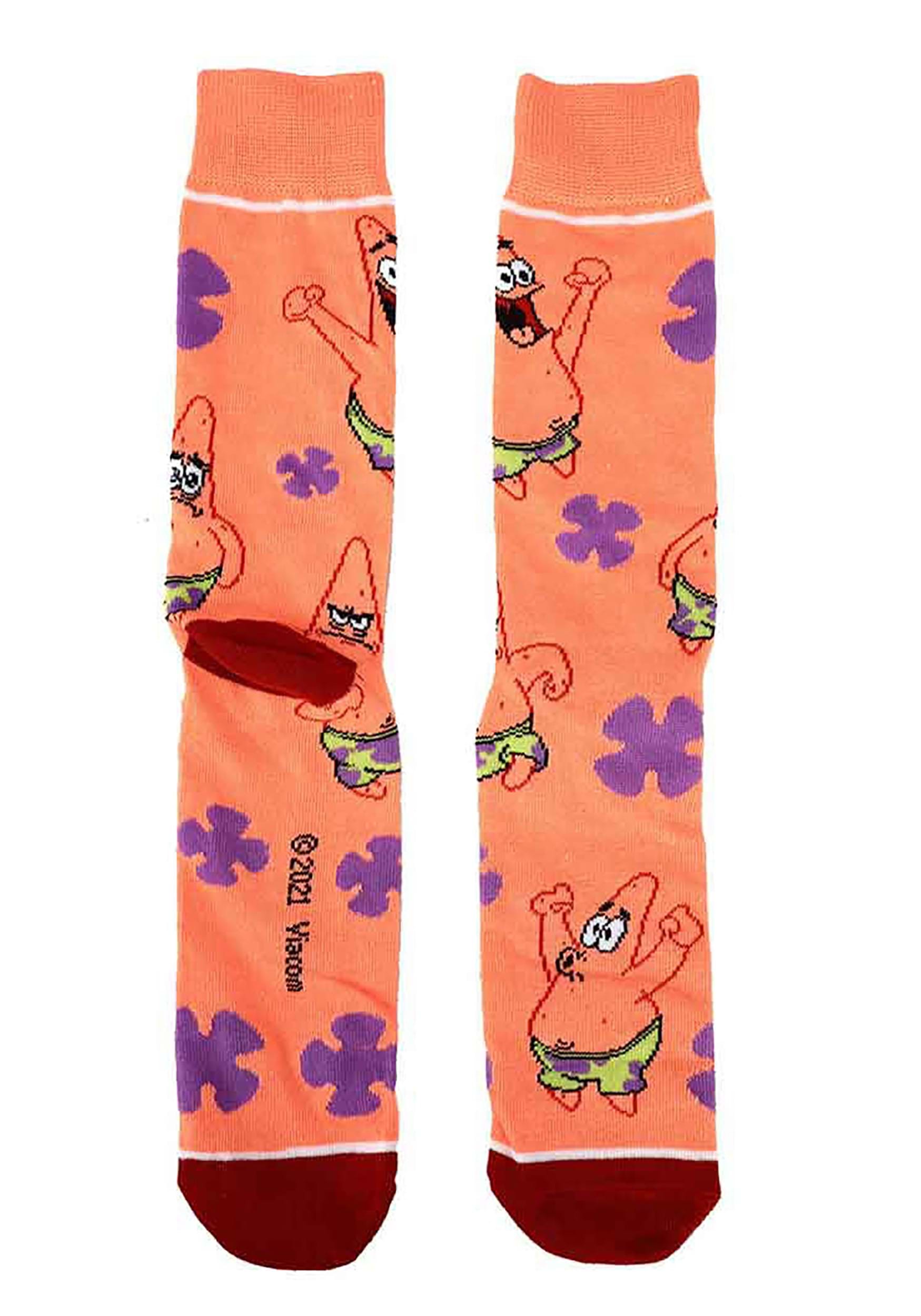 Multicolor Spongebob Mens Spongebob Crew Socks 5 Pairs, Accessories