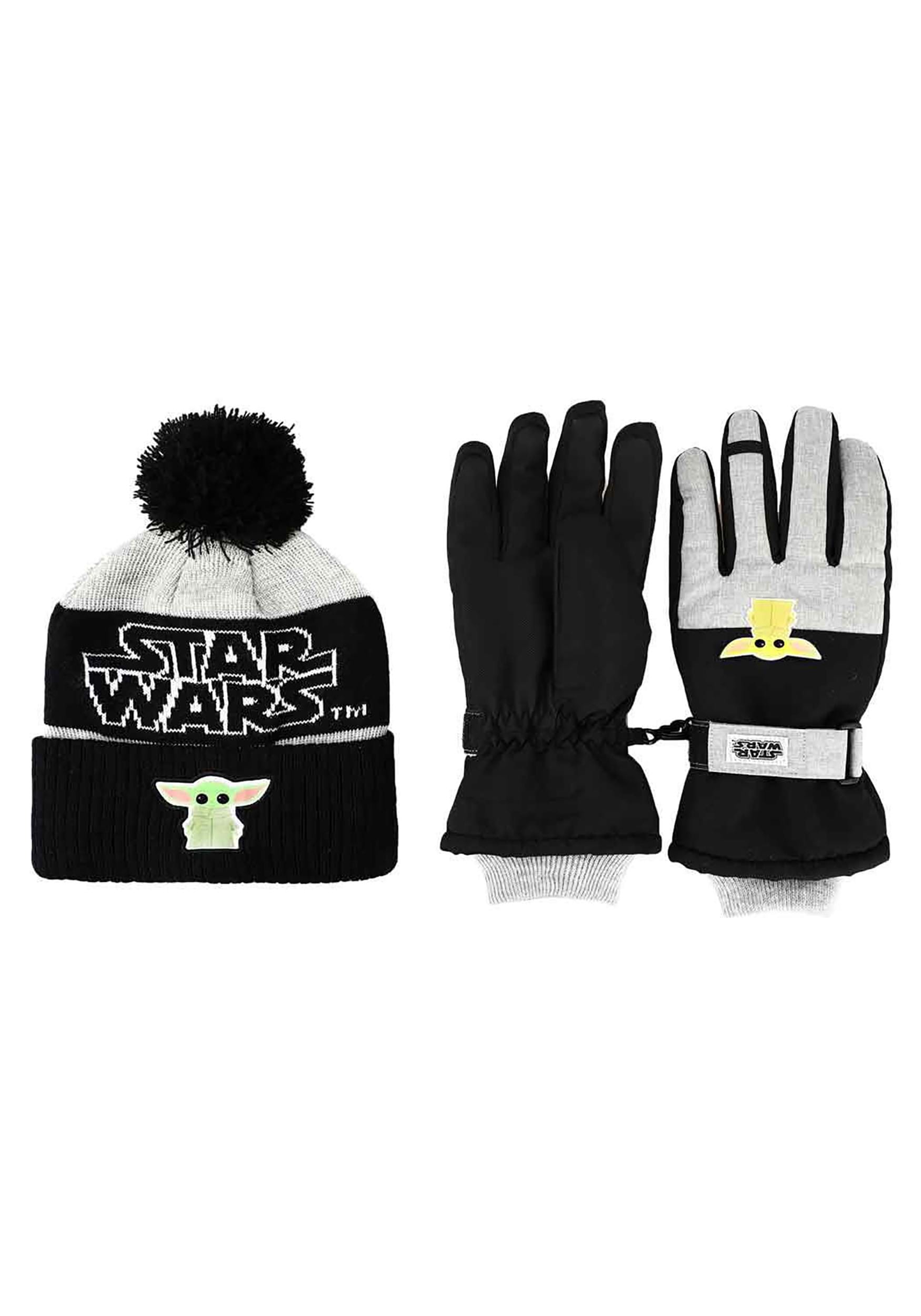 Kids Star Wars The Mandalorian Grogu Beanie & Ski Glove Combo