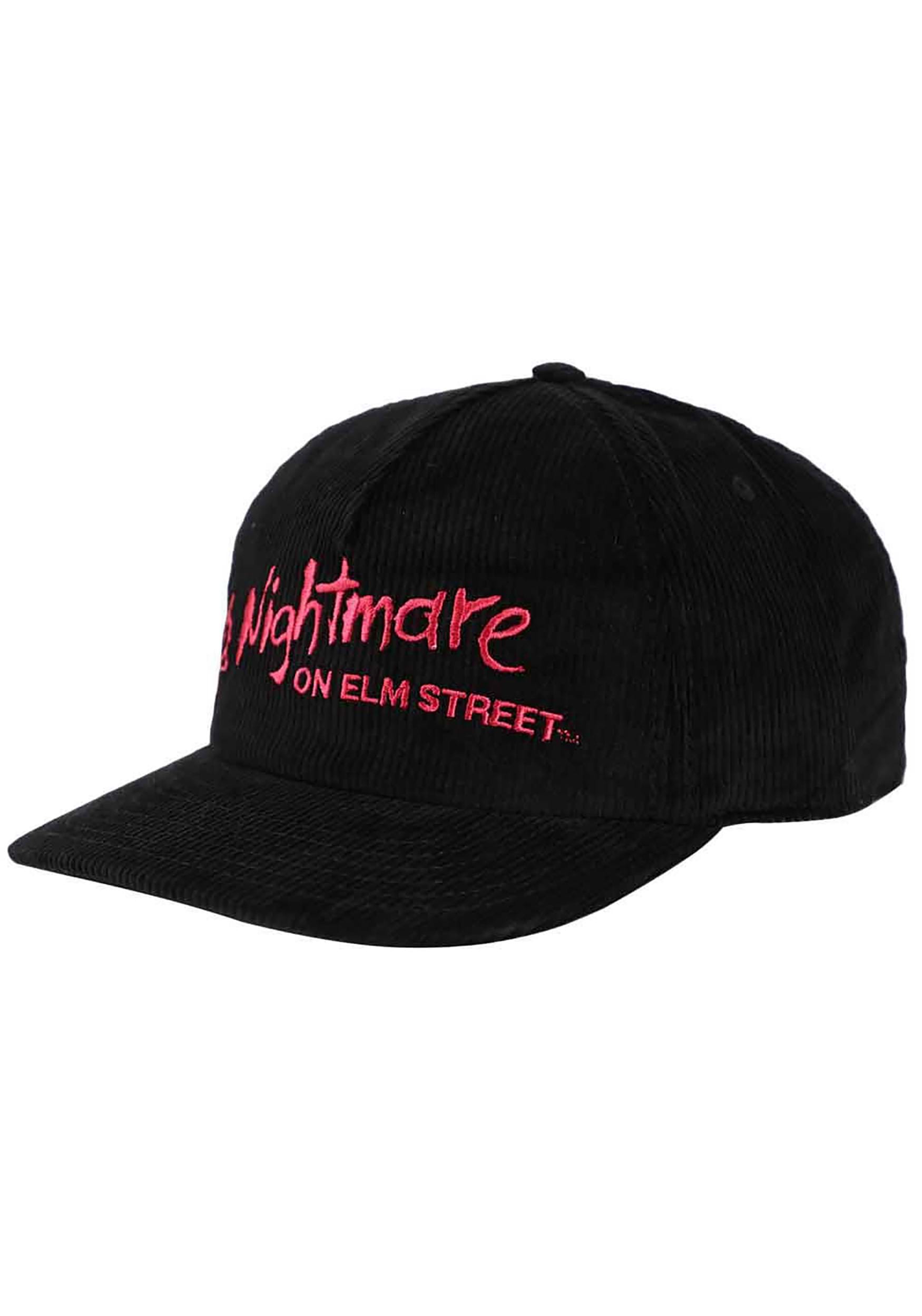 Nightmare On Elm Street Embroidered Logo Corduroy Snapback Hat