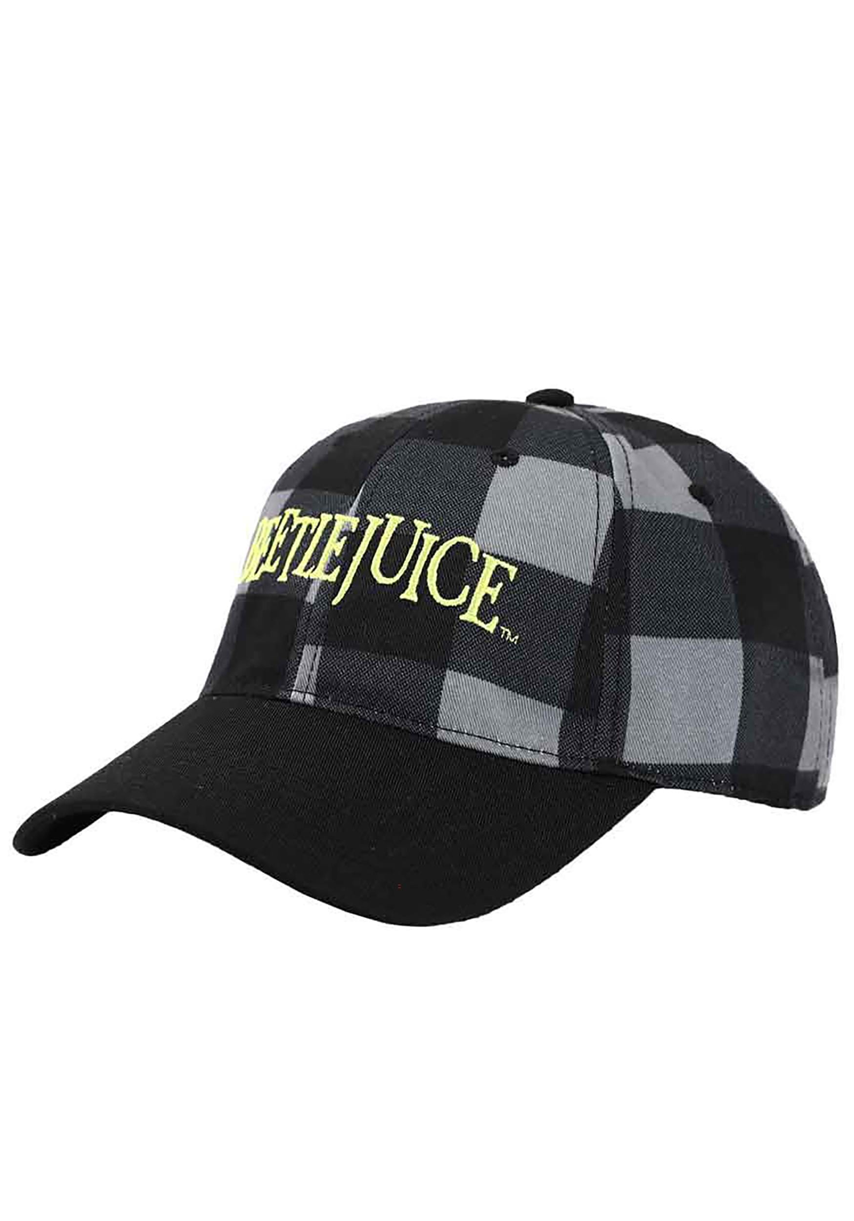 Embroidered Beetlejuice Logo Twill Plaid Hat