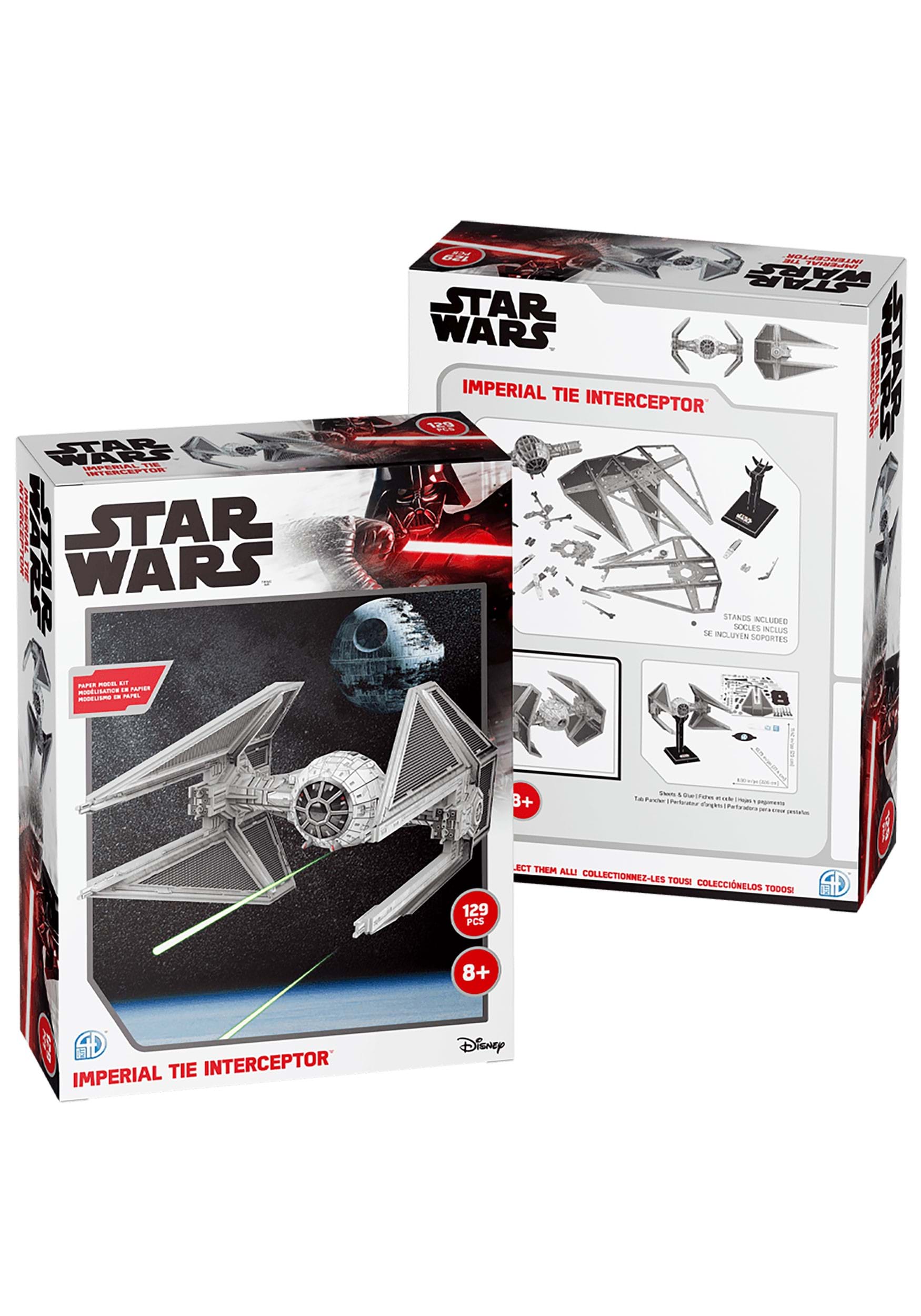 TIE Interceptor Star Wars Fighter 4D Paper Model Kit
