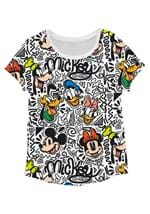 Girls Mickey And Friends Graffiti Doodle Tee Alt 1