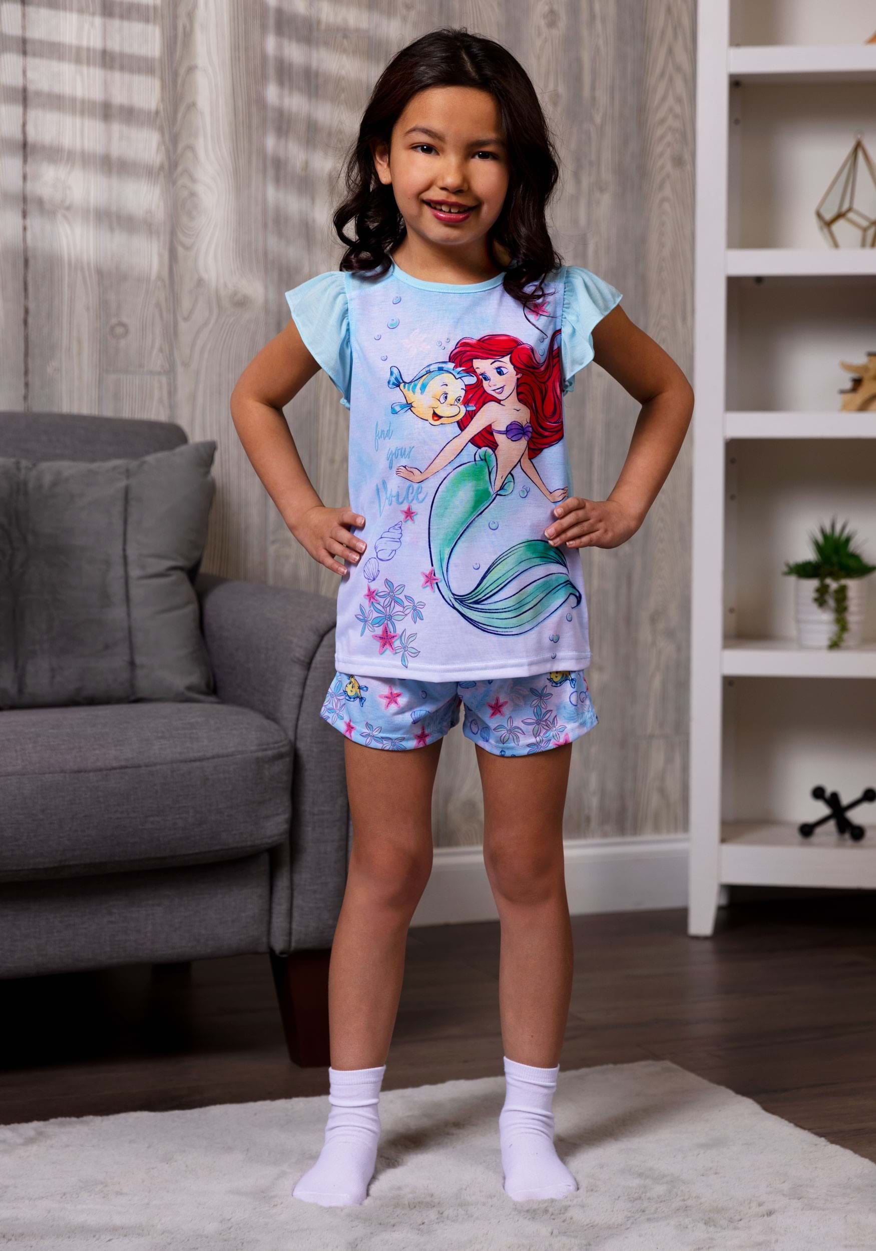 Disney The Little Mermaid Find Your Voice Girls Sleep Shorts Sets