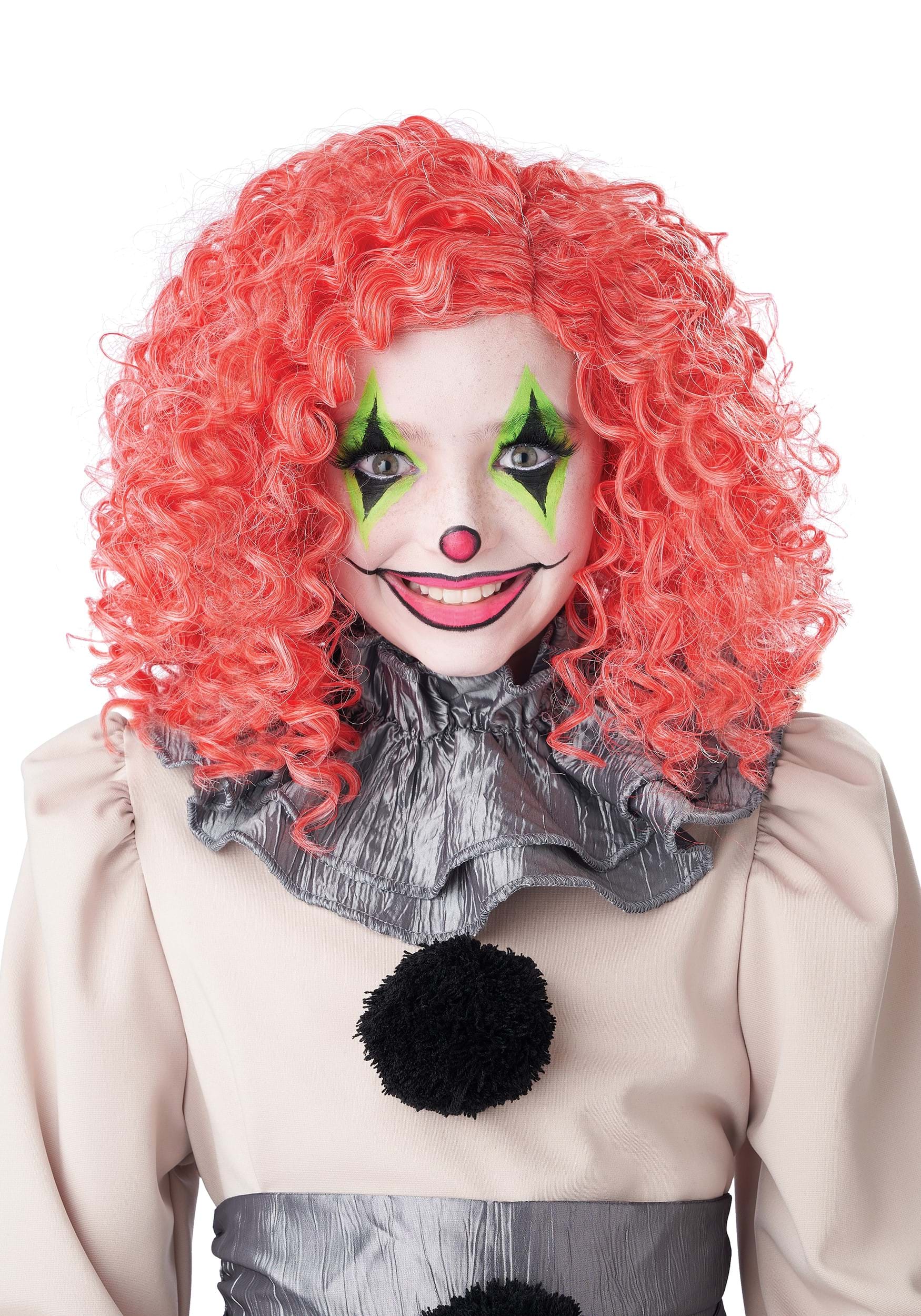 Curly Bright Red Glow in the Dark Clown Wig
