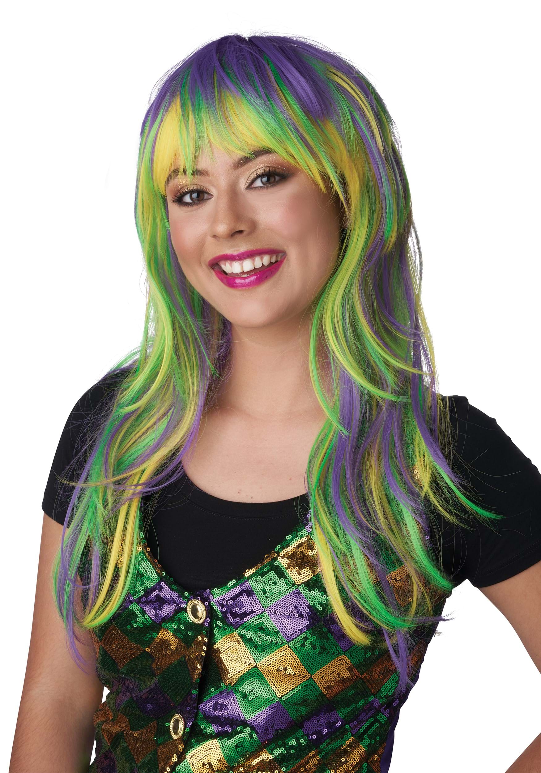 Mardi Gras Girls Color Wig