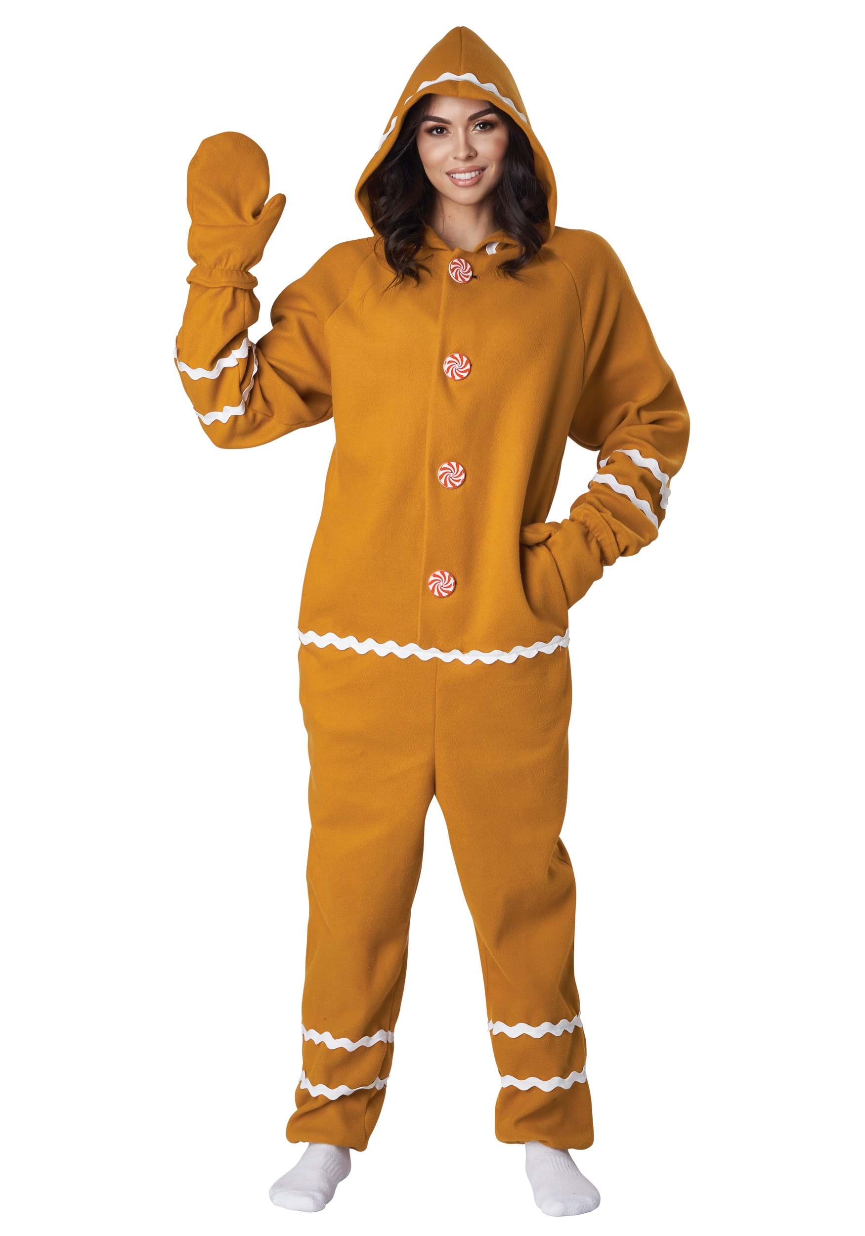 Gingerbread Jumpsuit Costume for Adults