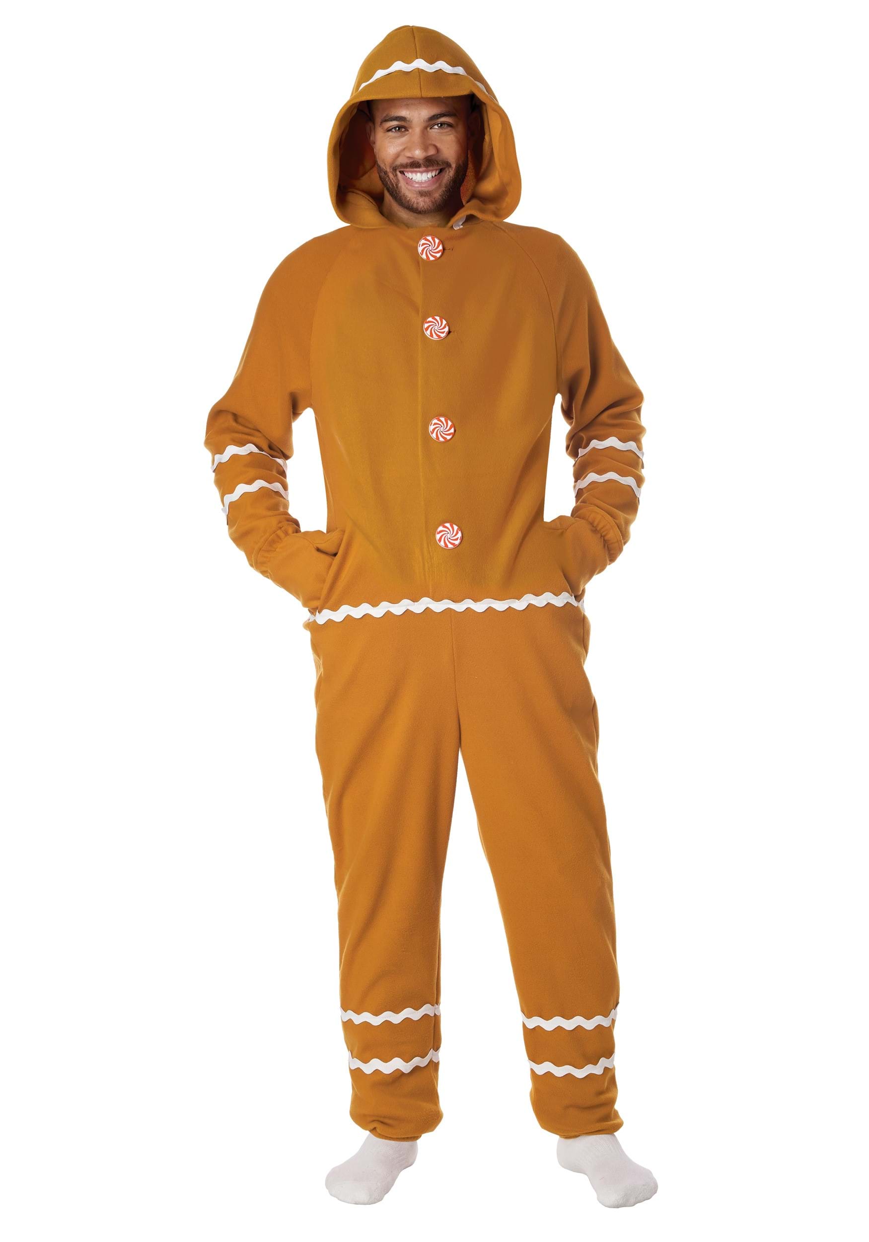 Gingerbread Jumpsuit Costume For Adults