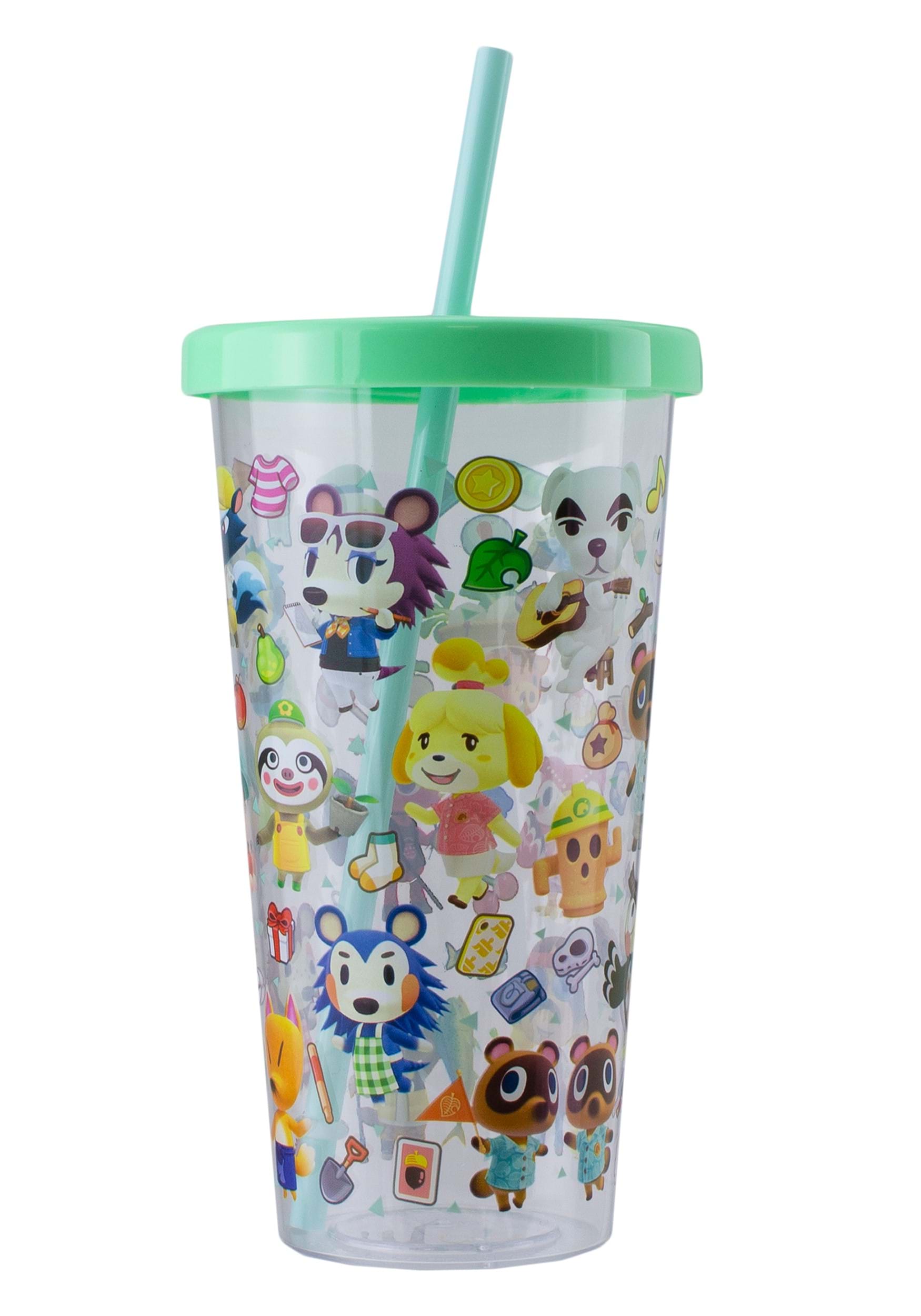 Plastic Animal Crossing Cup & Straw